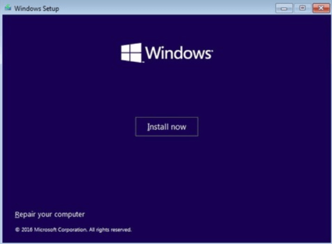 install windows 10 screen