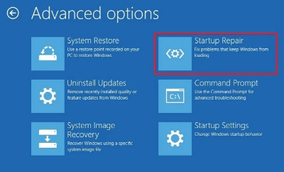 windows 10 advanced options startup repair