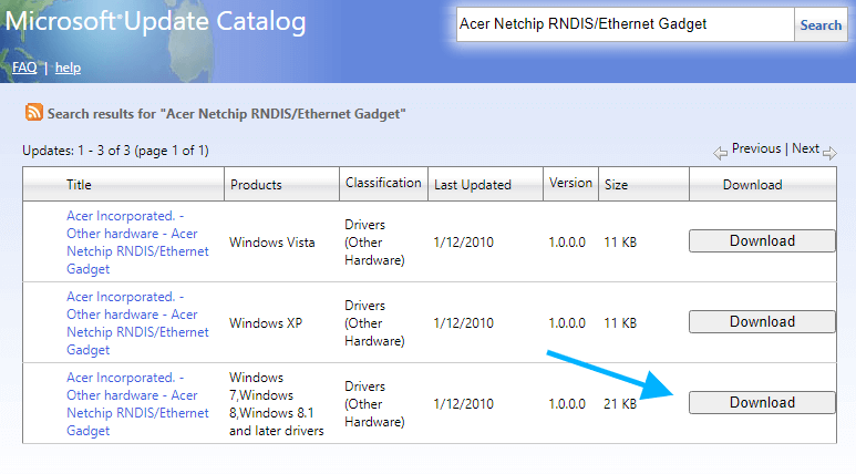 download rndis driver for windows 10