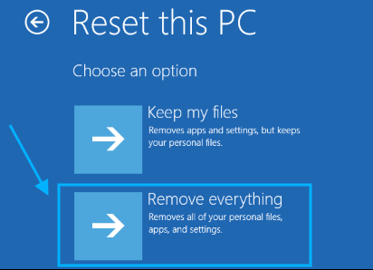 reset this pc windows 10 remove everything