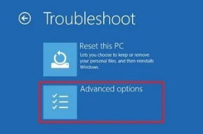 troubleshoot advanced options windows 10