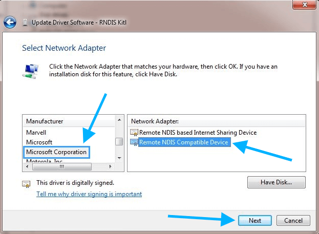 remote ndis compatible device