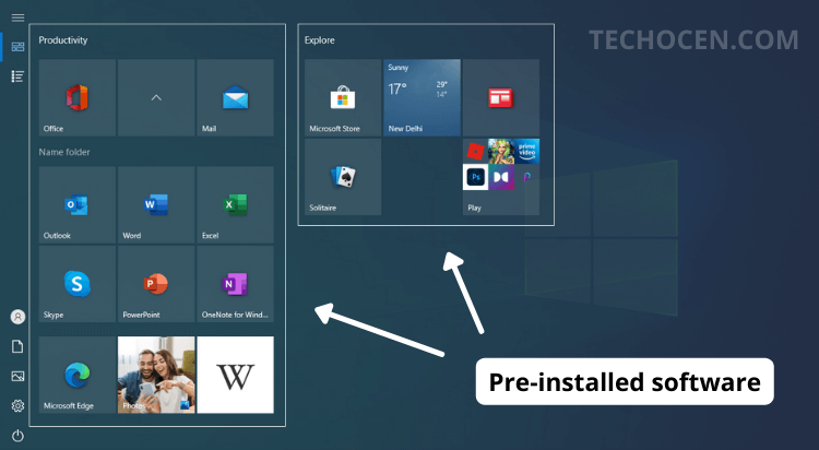 windows 10 preinstalled apps list