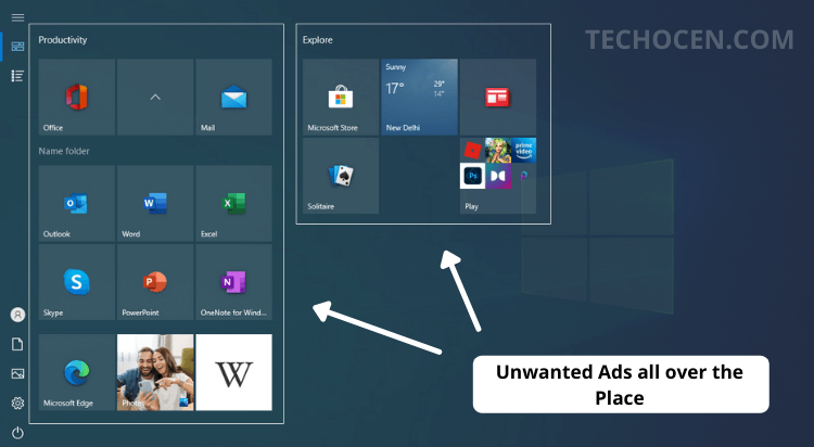 unwanted ads windows 10