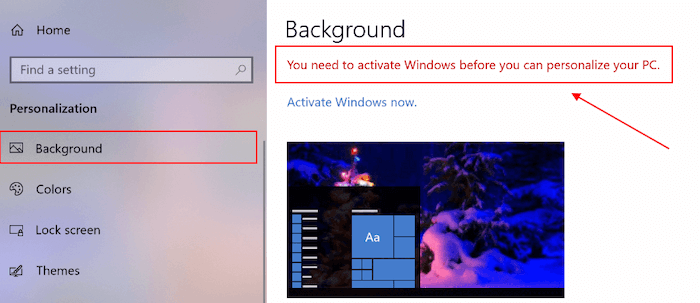 activate windows before you can personalize