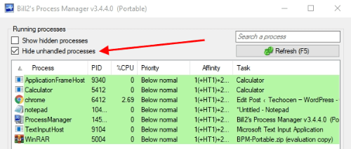 bills process manager settings