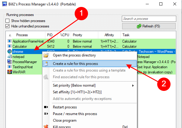 create a rule for this process