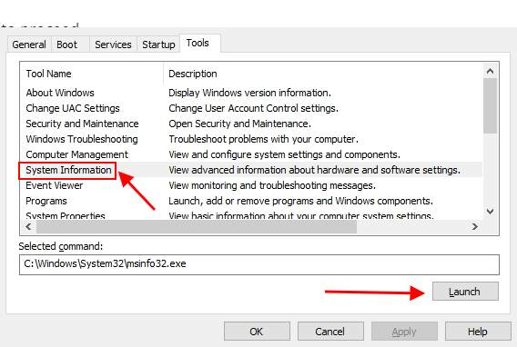 system configuration in windows 10