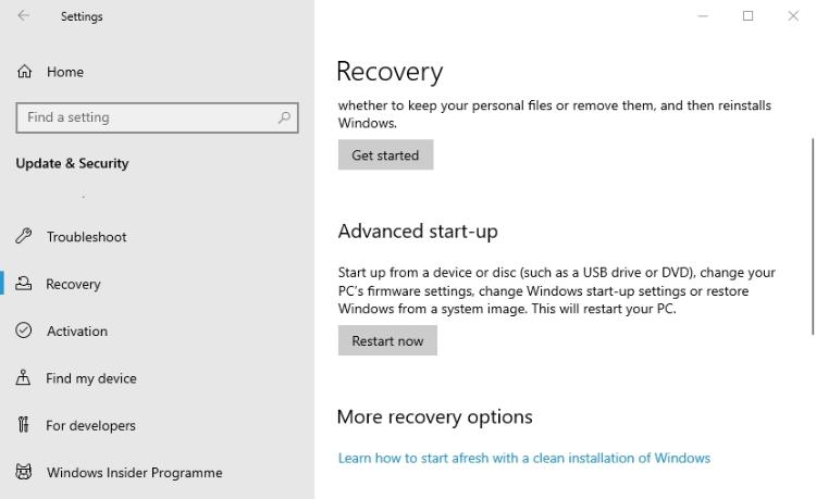 Advanced-Star-up-windows-10