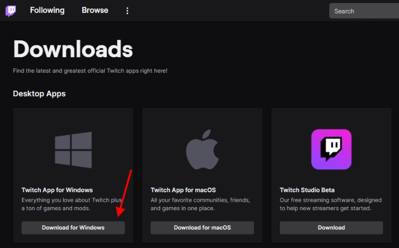 download twitch app for windows 10