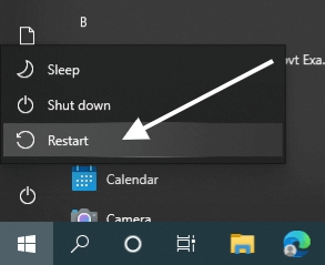 restart windows 10
