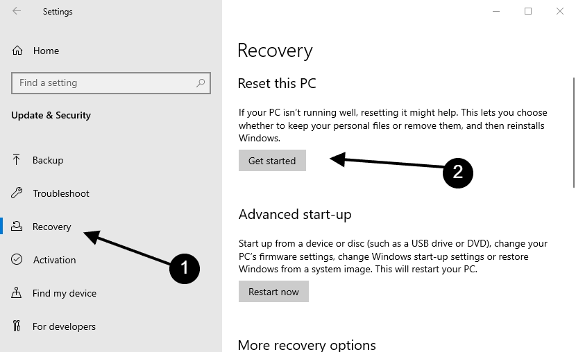 reset this pc windows 10 keep my files