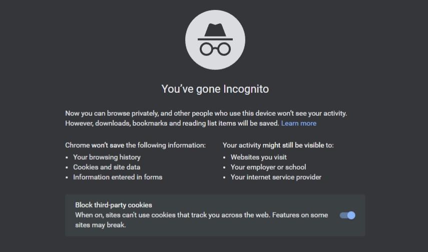 Chrome in Incognito mode