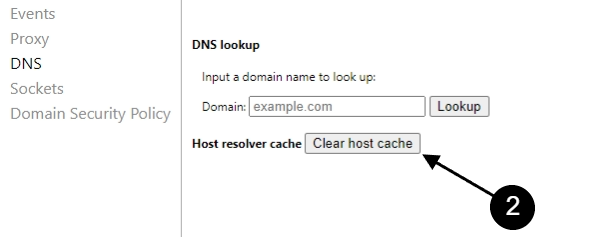 clear host cache google chrome