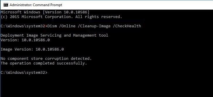 dism checkhealth command