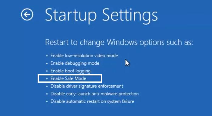 enable safe mode windows 10