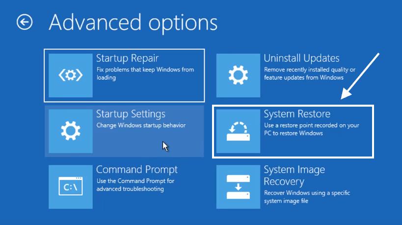 windows 10 system restore