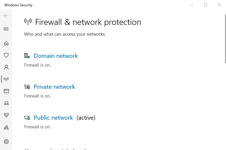 windows firewall and network protection