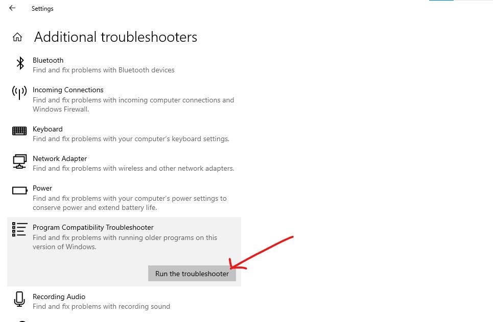 Run the troubleshooter