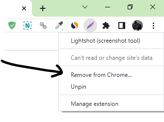 lightshot remove from chrome