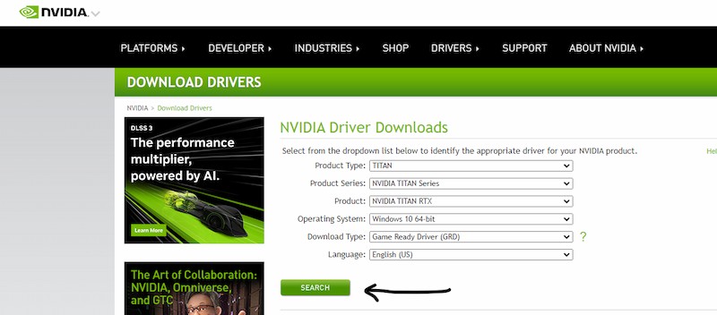 nvidia driver download for windows 10 11