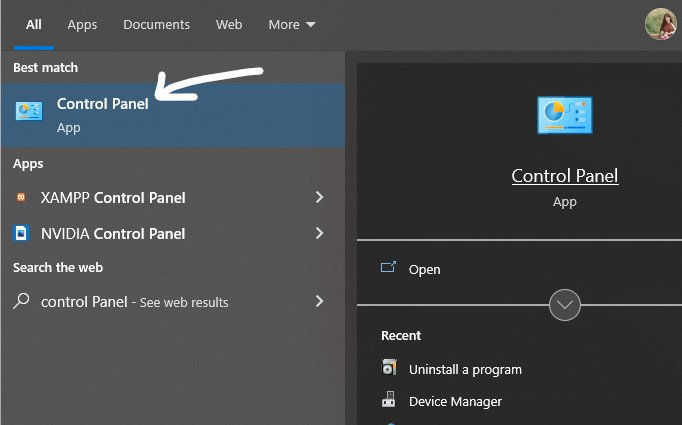 open control panel windows 10 11