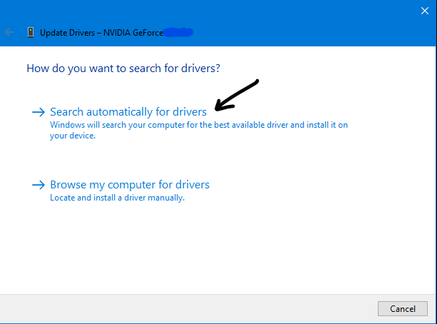 search automatically for drivers