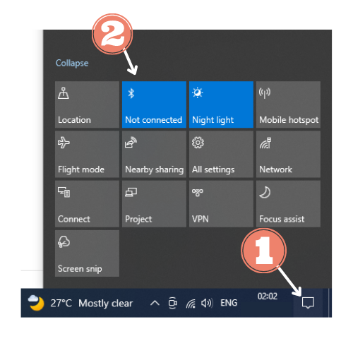 turn on bluetooth in windows 10 11